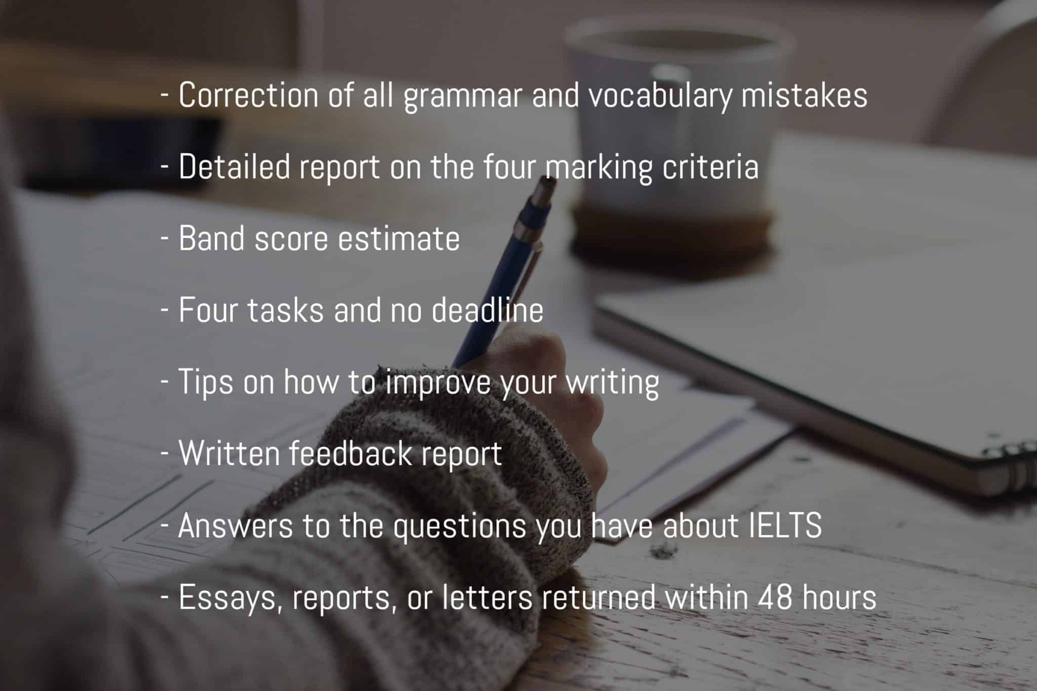 IELTS Writing Evaluation (Four Tasks) ESL FLUENCY